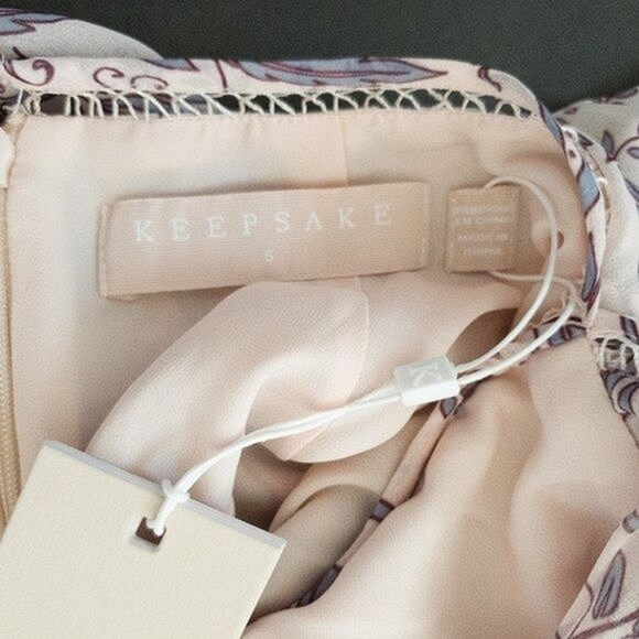 Keepsake Lovers Holiday Floral Ruffled Open Back Lace Trim Asymmetrical Dress - Picture 14 of 15